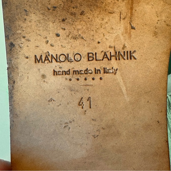 MANOLO BLAHNIK Tituba Buckle Slide Sandals Light Blue With Box Dust Bag Size 41 - Picture 6 of 16